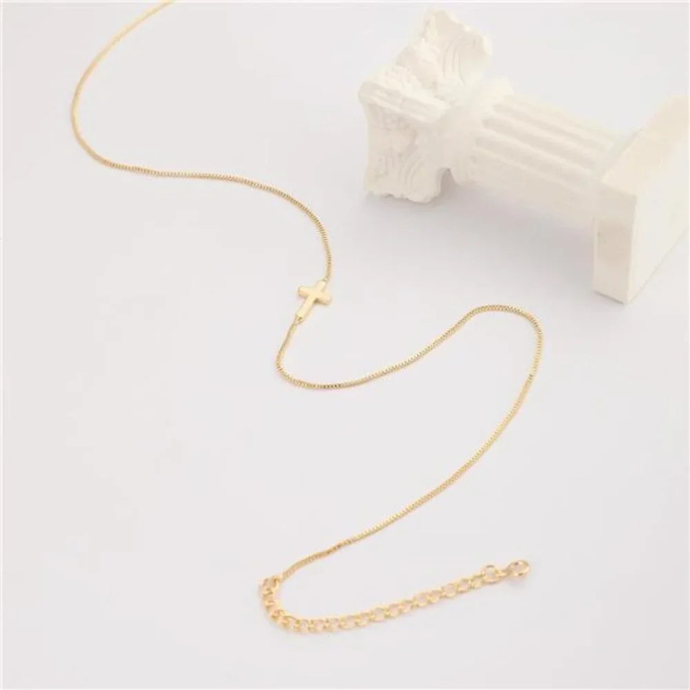 Cross Necklace for Women 14K Real Gold Silver Plated Dainty Small Cross Pendant
